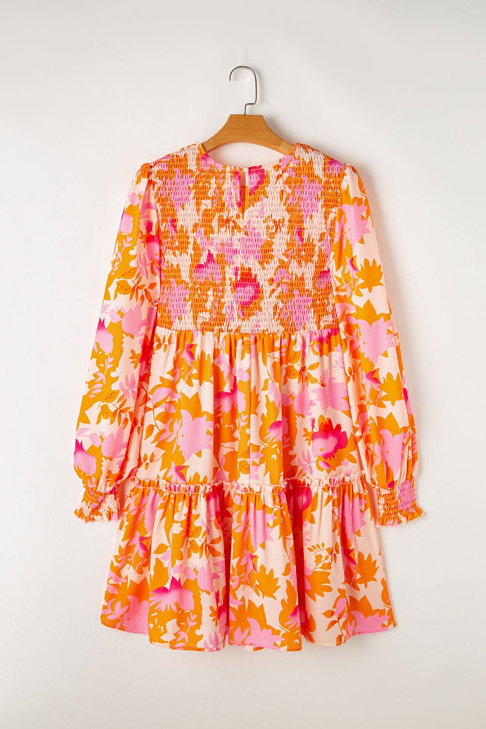 Orange smocked mini dress - Love Salve